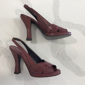 Via Spiga Burgundy Stitched Slingback sz. 6.5
